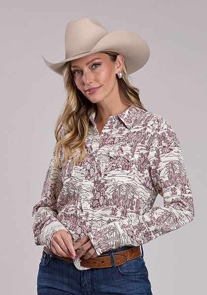 Stetson Womens Desert Toile Printed Crepe Shirt