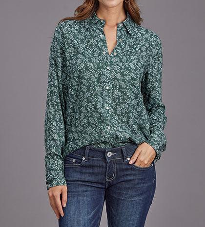 Stetson Womens Lucky Little Floral Rayon Shirt