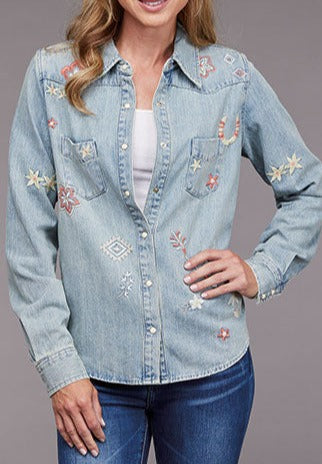 Stetson Womens Denim Boyfriend Fit Shirt