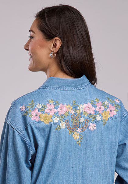 Stetson Womens Floral Denim Shirt