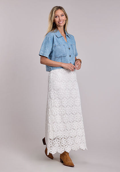 Stetson Denim Crop Short Sleeve Shirt