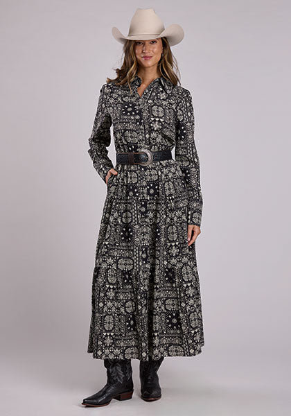 Stetson Black Bandana Patchwork Dress