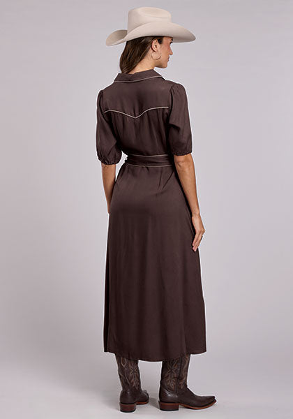 Stetson Brown Rayon Crepe Dress