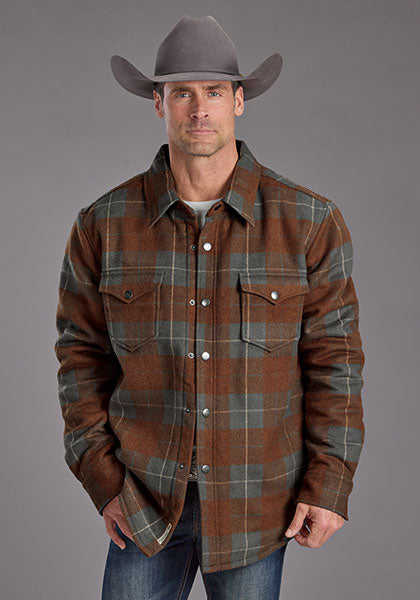 Stetson Mens Lined Wool Blend Shirt Jacket