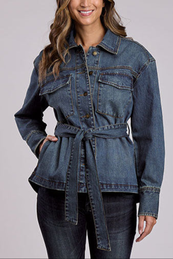 Stetson Stone Wash Denim Shirt Jacket 1109805947063 11-098-0594-7063 womens denim boltranchstore.com free shipping