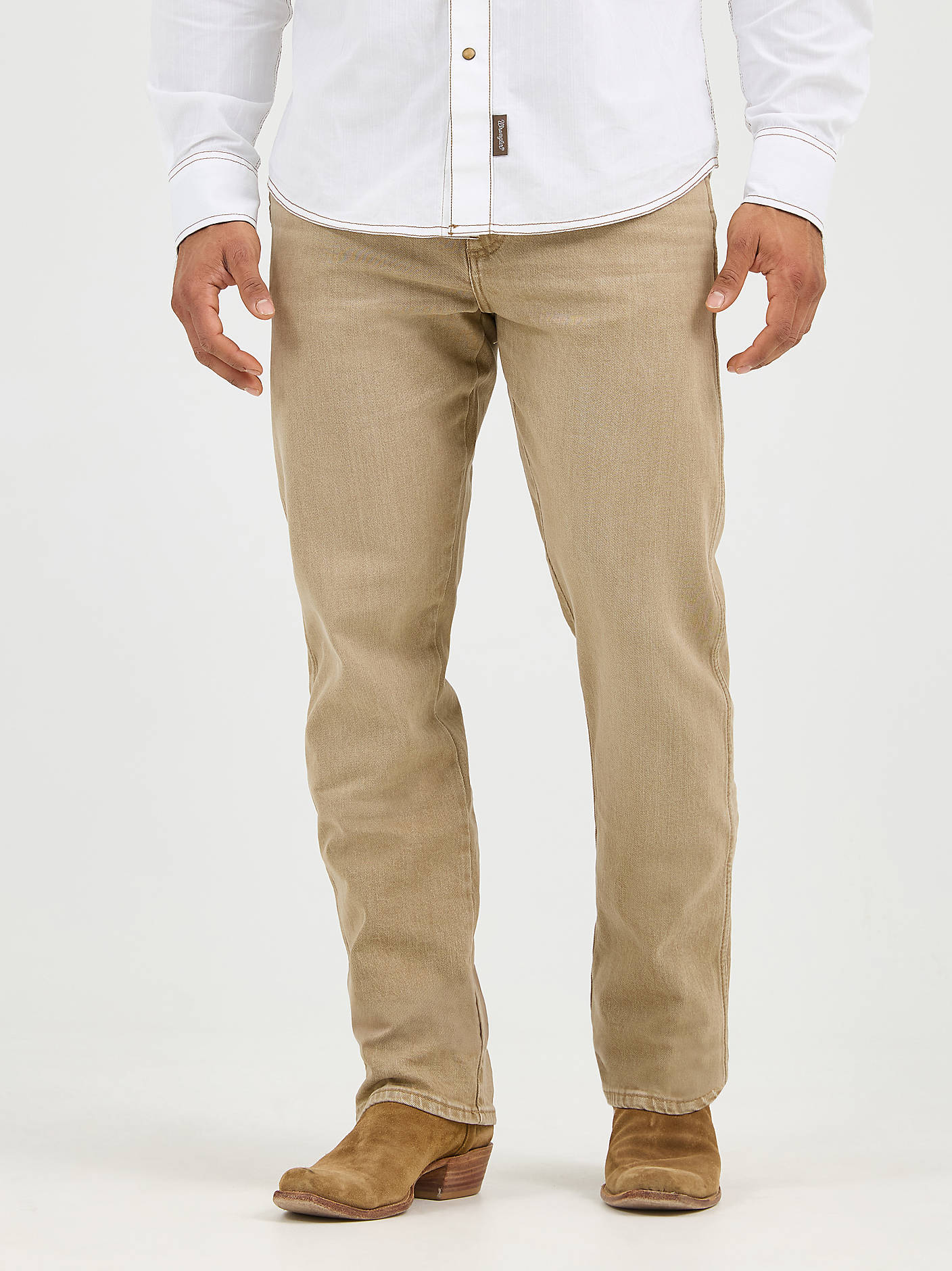 Wrangler Retro Mens Slim Straight Jean Saddle at boltranchstore.com mens western jean tan jean wedding jean free shipping rodeo mens boot cut jeans rodeo outfit 