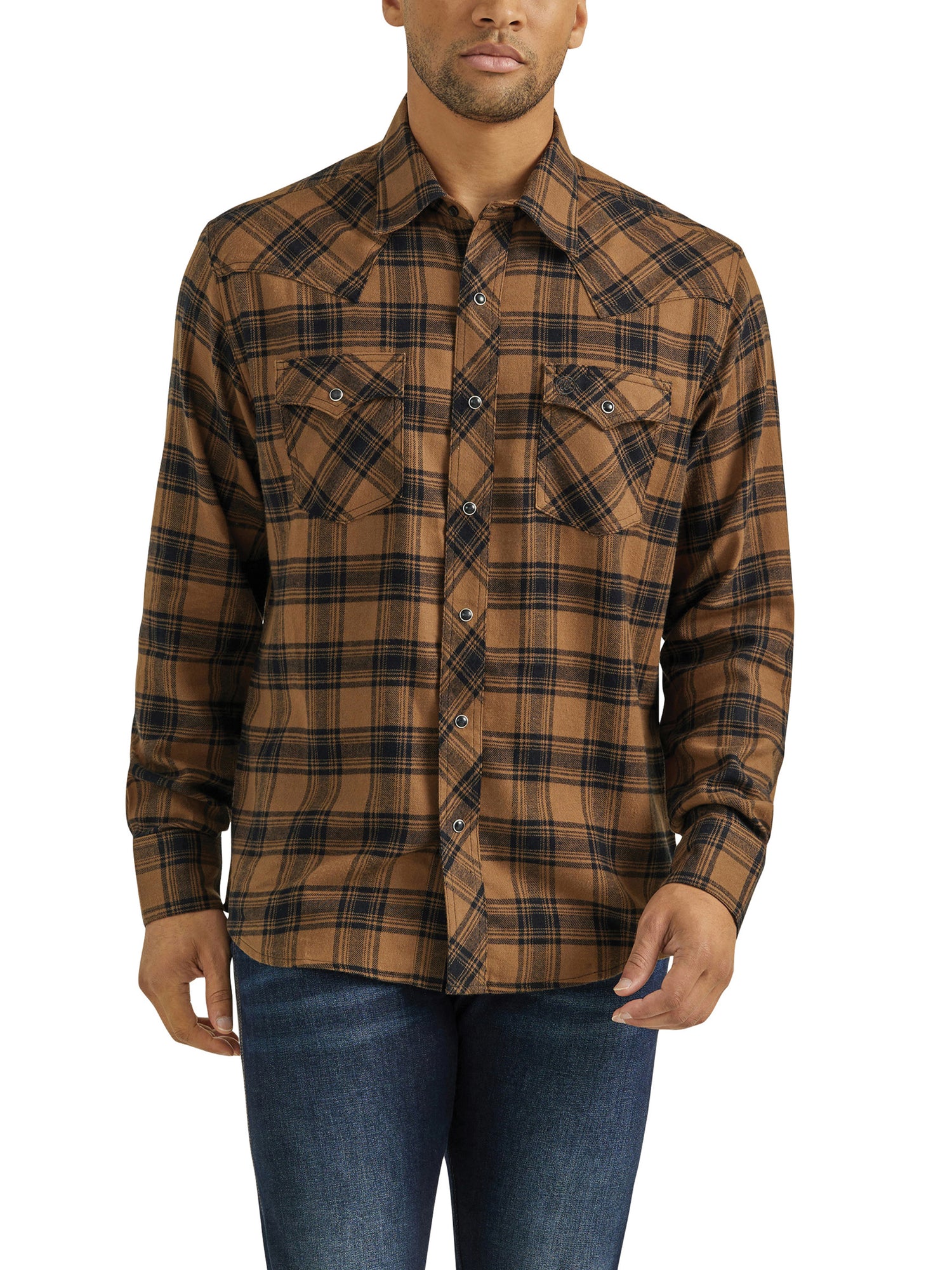 Wrangler Mens Retro Flannel LS Modern Fit Snap Shirt