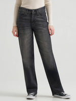 Lee Womens Loose Straight Rider Jean In Charred Black 112354672 womens vintage black denim jeans Boltranchstore.com Free Shipping