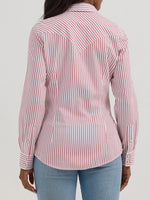 Wrangler Womens Red Strip Snap Shirt womens western wear from your favorite western boutique, Bolt Ranch Store.