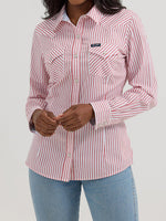 Wrangler Womens Red Strip Snap Shirt at boltranchstore.com