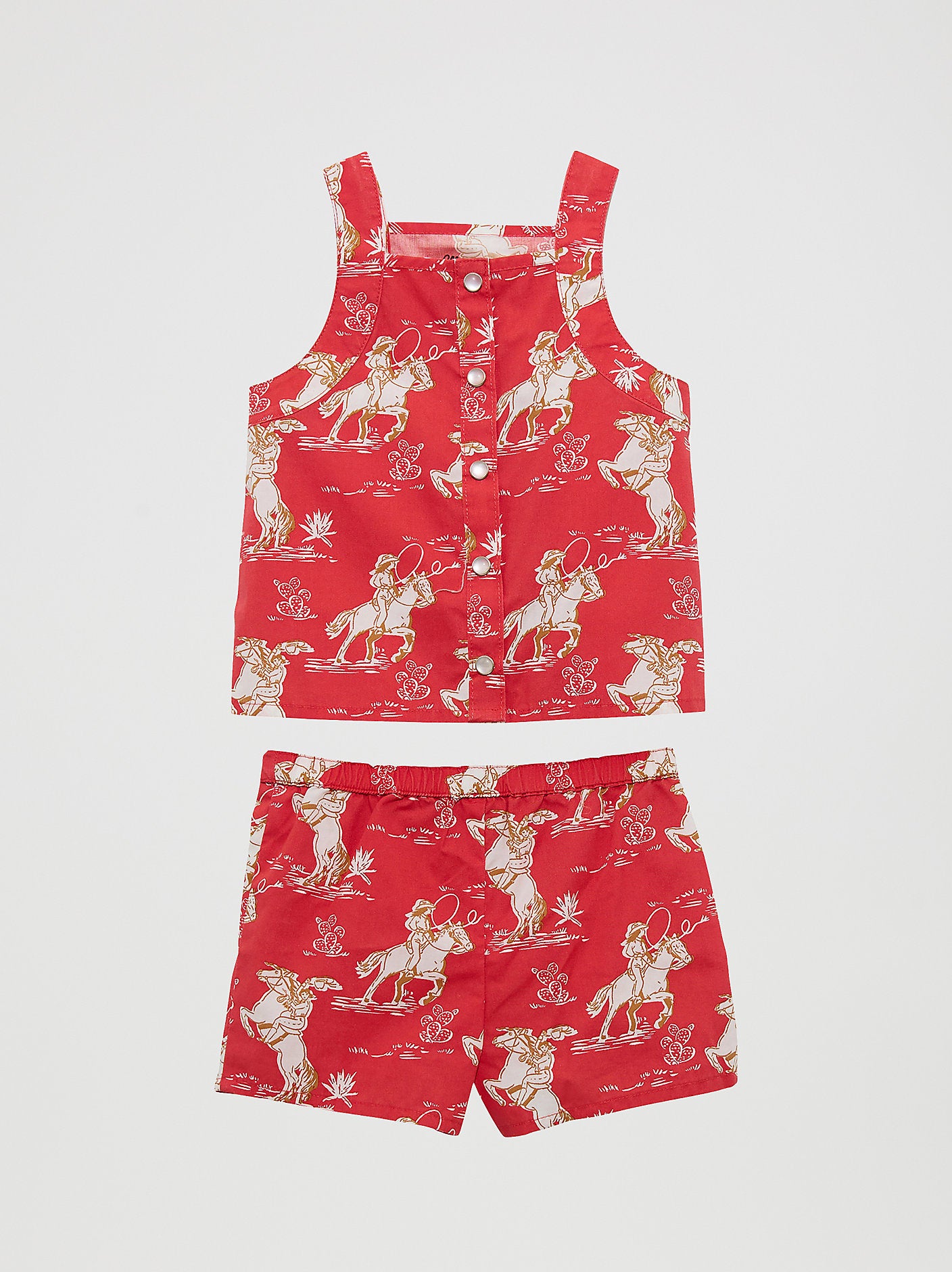 112364320 Little Girls Western Print Tank Shorts Set boltranchstore.com baby girl infant toddler