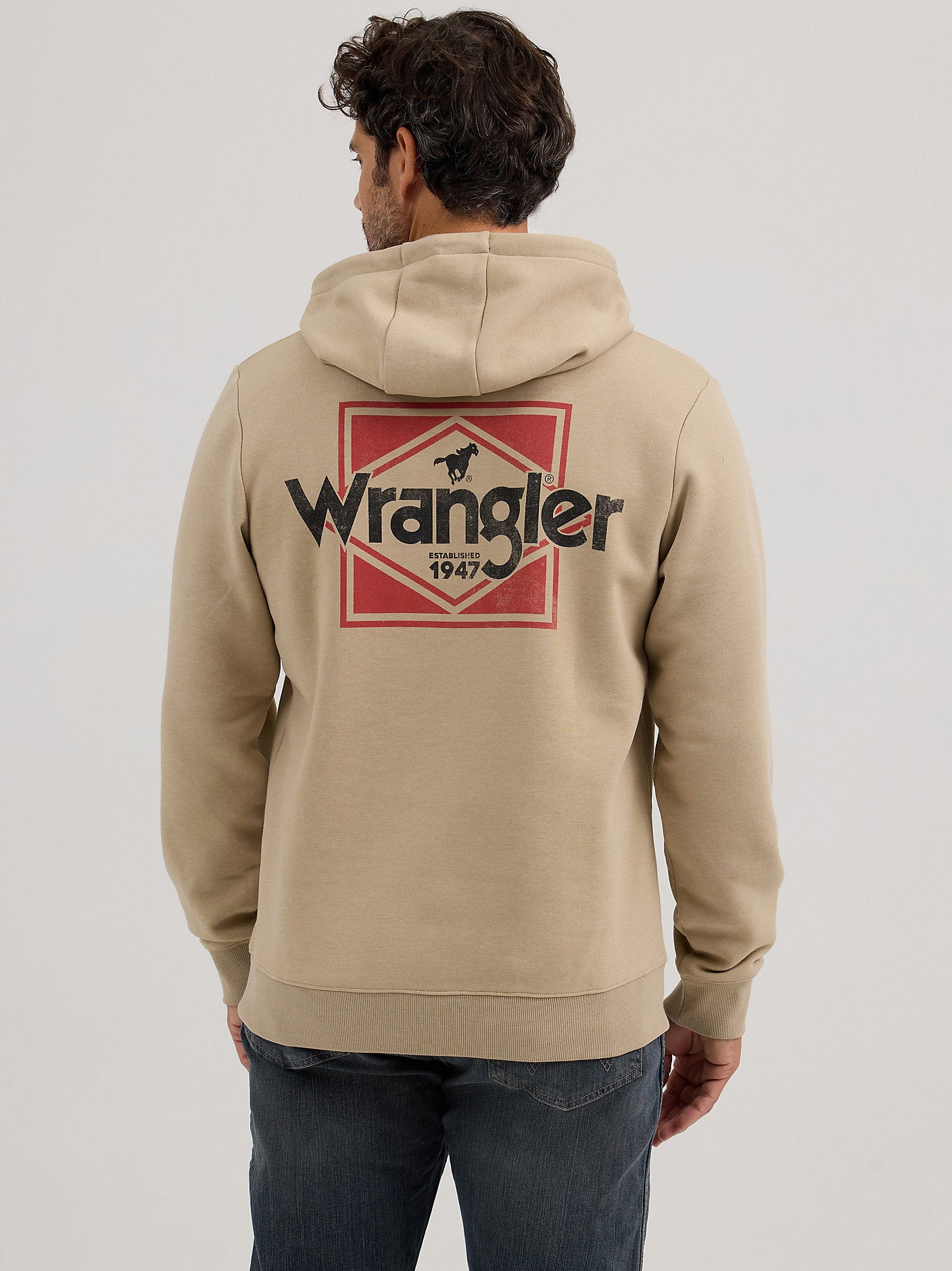 Mens Classic Wrangler Logo Graphic Hoodie 112365710 mens western fashion at Boltranchstore.com