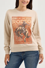 Womens Wrangler Graphic Crew Sweatshirt 112365763 western fashion rodeo free shipping at Boltranchstore.com