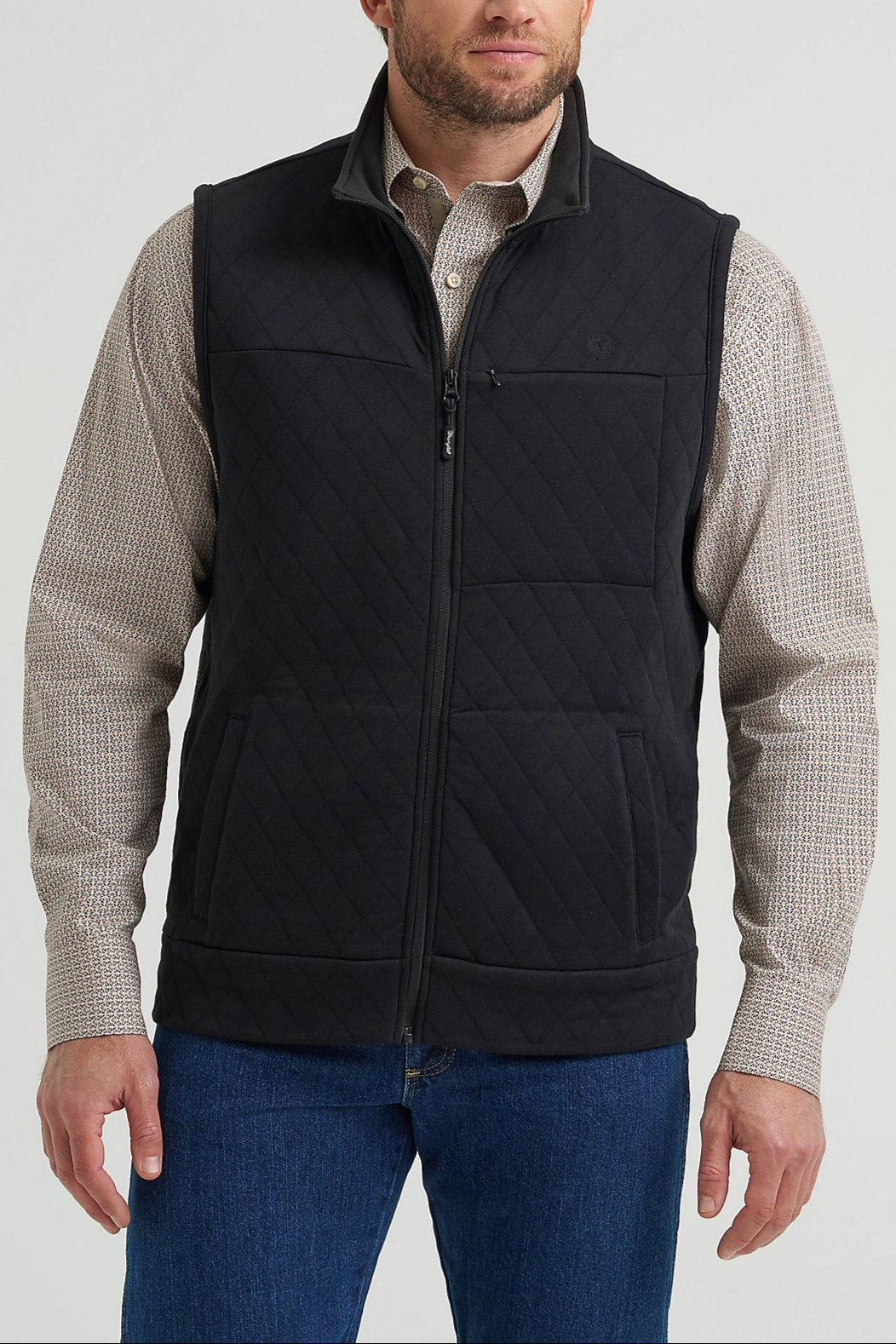 Men's George Strait Zip Front Solid Knit Vest 112367931 Black vest mens western wear fashion at Boltranchstore.com