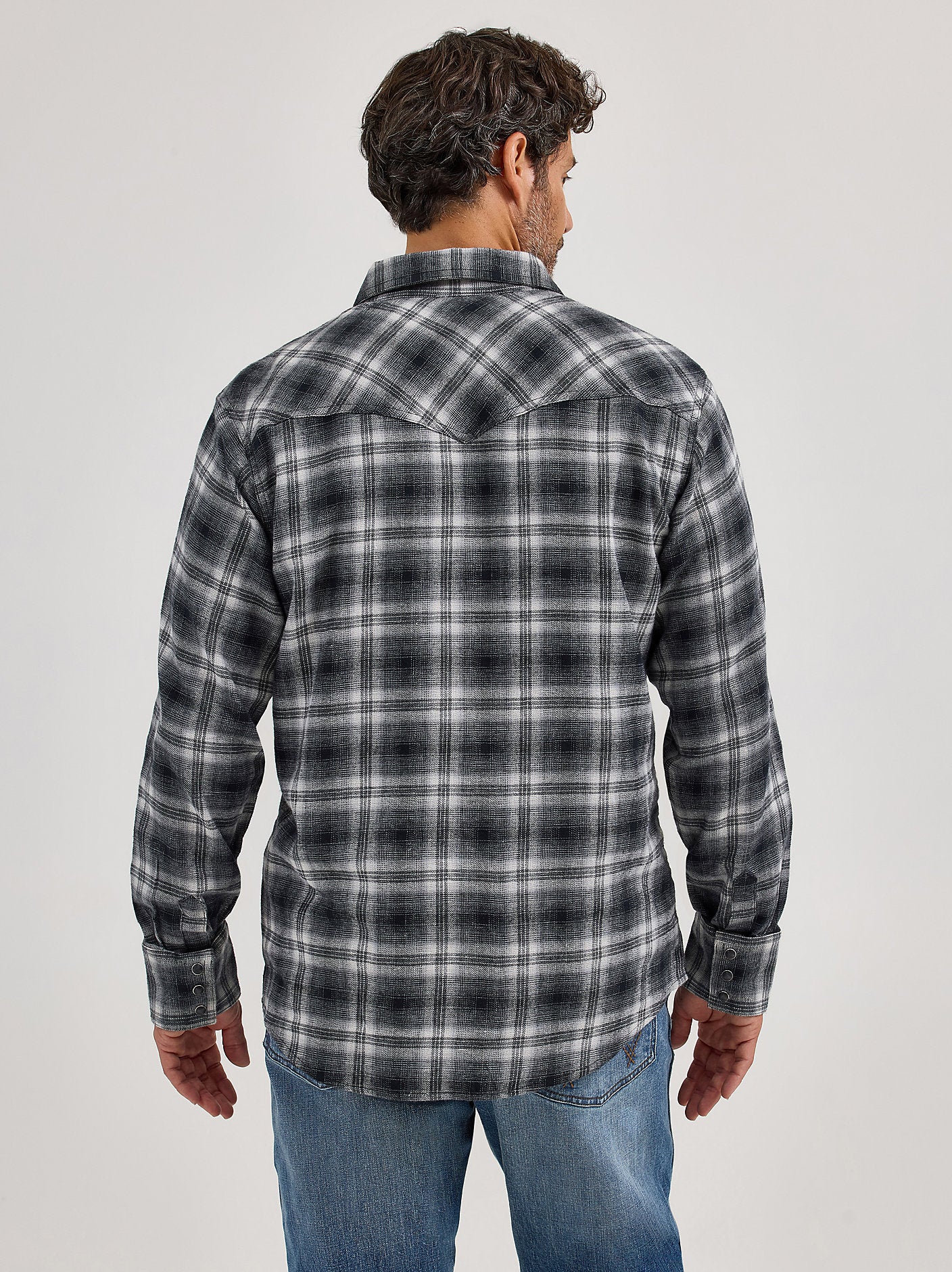 Wrangler Mens Retro Flannel Snap Plaid Shirt