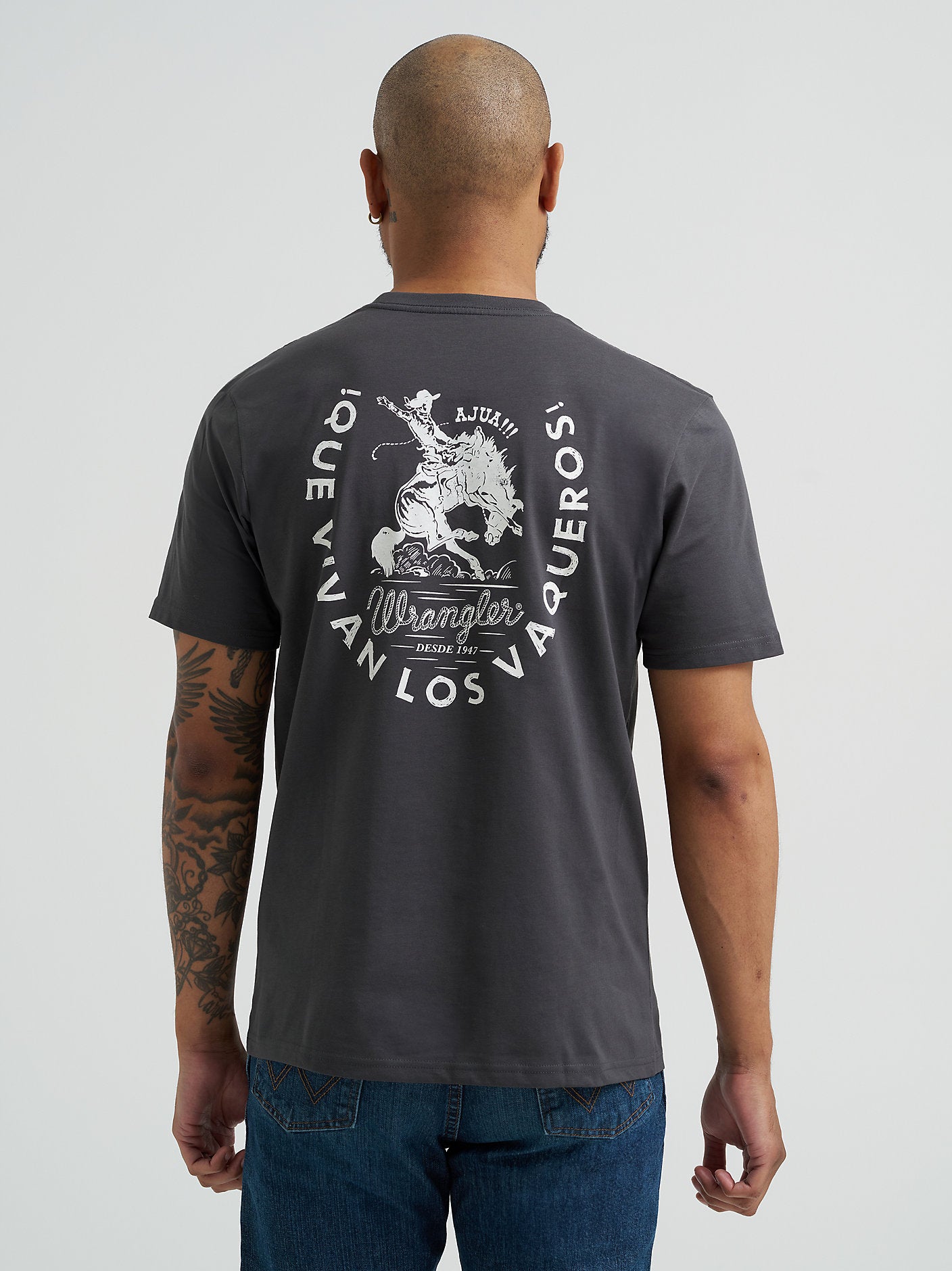 Wrangler Mens Mexico Horse Rider T Shirt 112368629 Mens western fashion wear tee shirt at Boltranchstore.com free shipping fall 2025