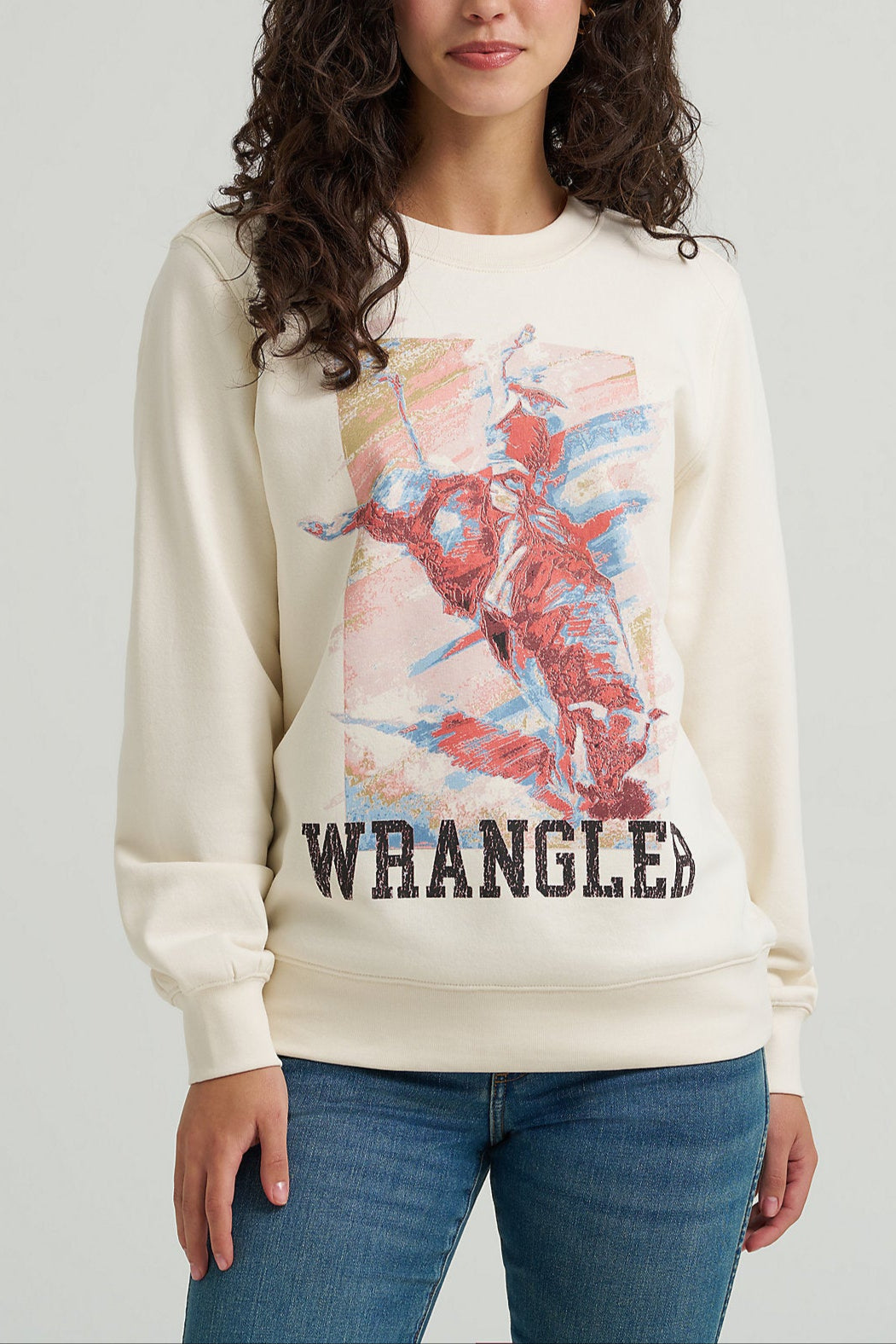 Womens Wrangler Graphic Crewneck 112368905 free shipping Boltranchstore.com Western fashion