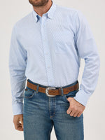 Wrangler Mens CoJo Long Sleeve Shirt 112369518 light blue dress shirt mens western top Boltranchstore.com free shipping