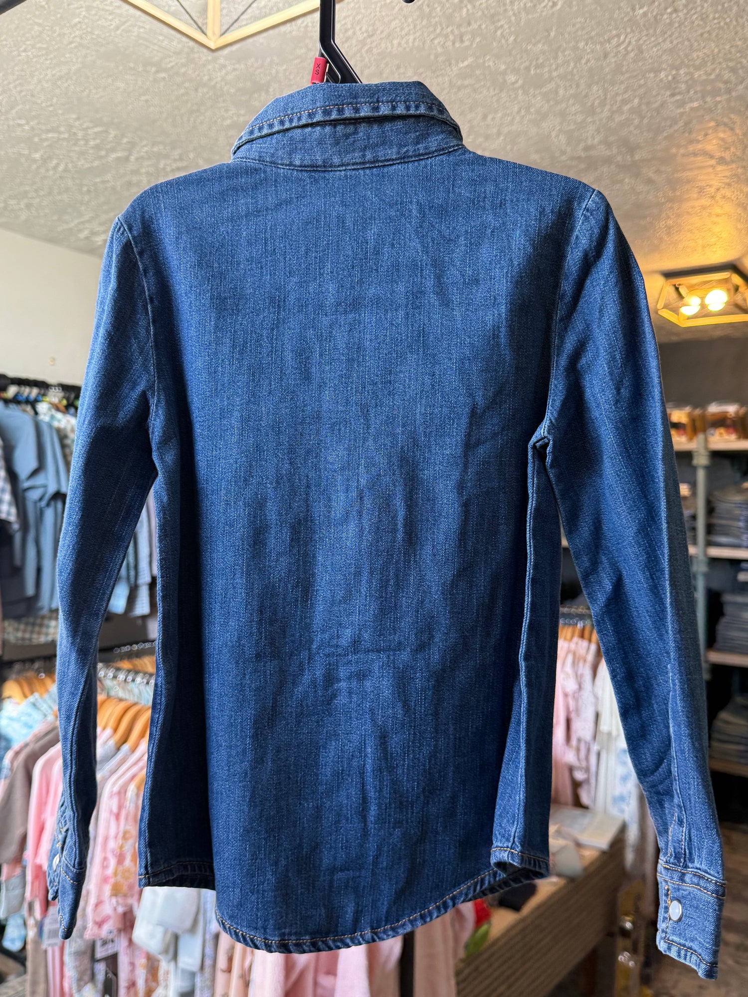 Wrangler Girls Ruffle Denim Snap Shirt