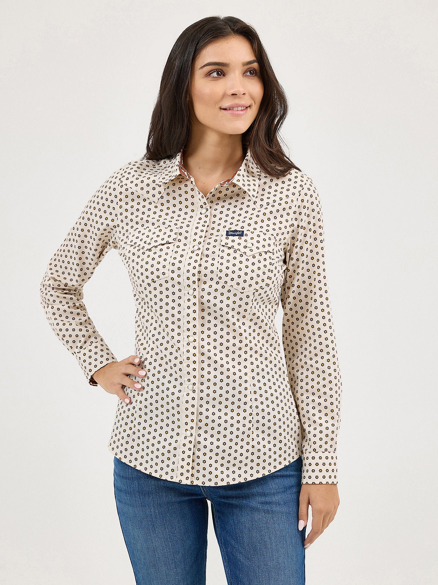 Womens Wrangler All Occasion Western Snap Shirt