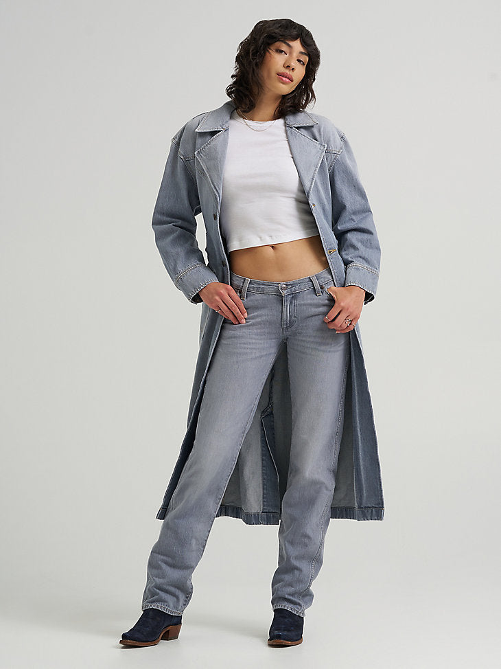 Wrangler Womens Denim Trench in Haute Haze