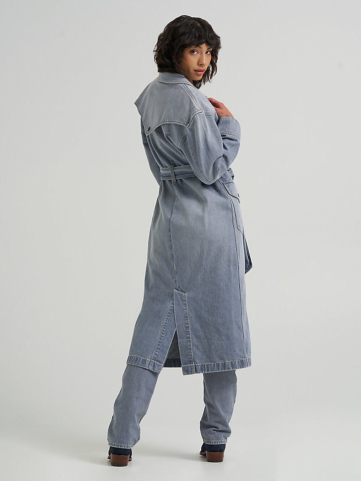 Wrangler Womens Denim Trench in Haute Haze