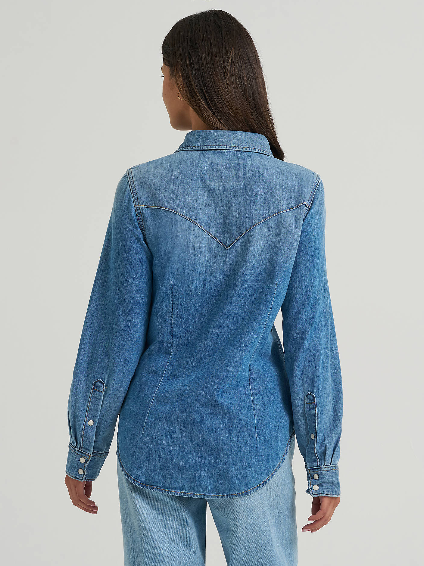 Wrangler Denim Snap Shirt Light Wash