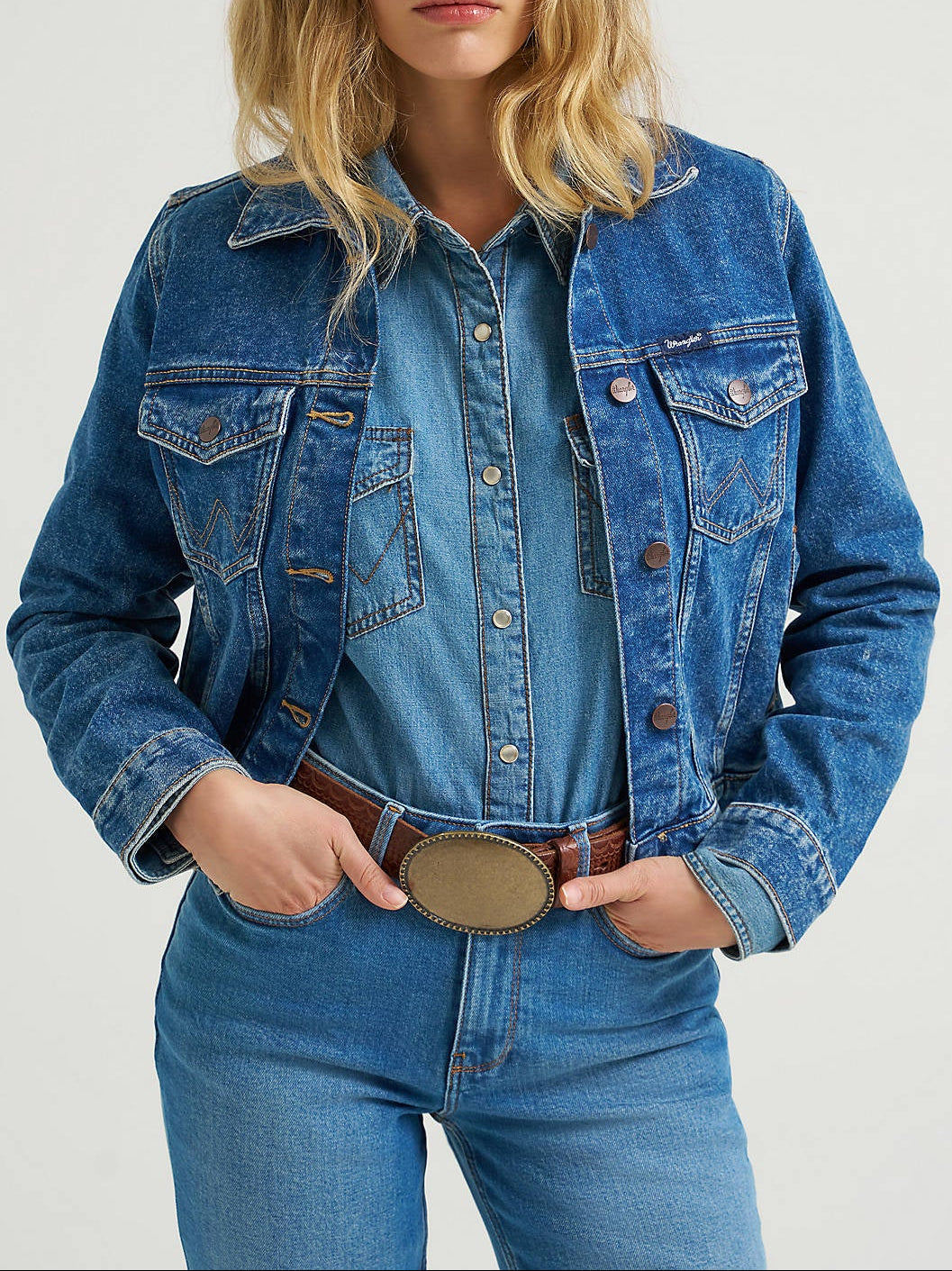 Wrangler Womens Light Wash Denim Jacket at boltranchstore.com western wear everyday wear jacket 
