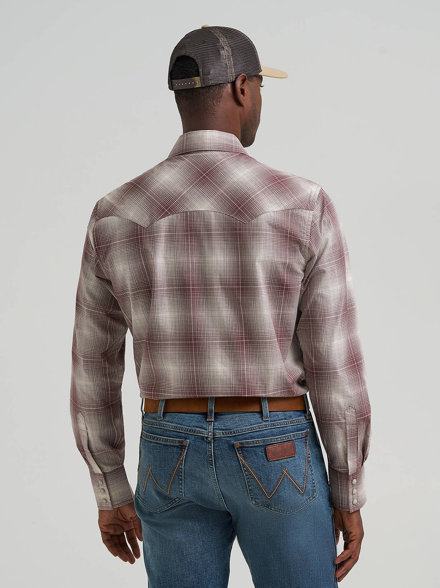 Wrangler Mens Mahogany Sawtooth Snap Shirt