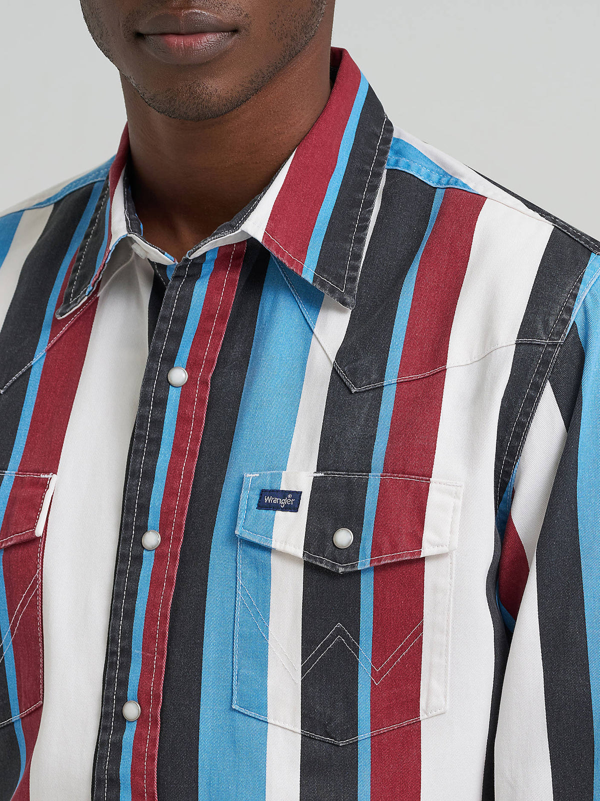 Wrangler Mens Vintage Brushpopper Shirt 112374804 mens top stripe wrangler Boltranchstore.com free shipping mens western rodeo shirt