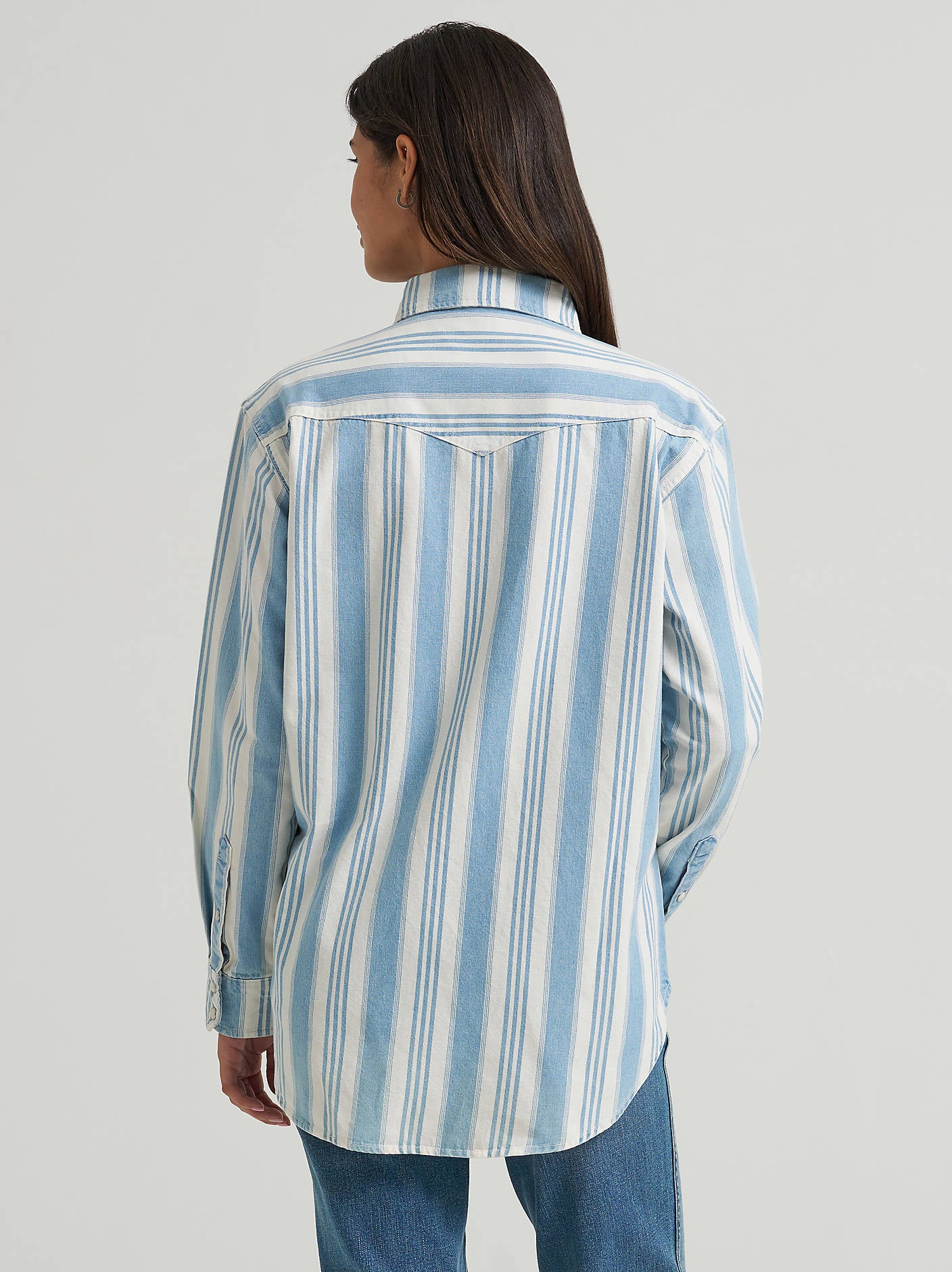Womens Wrangler Brushpopper Boyfriend Snap Shirt
