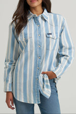 112374906 womens brushpopper denim striped wrangler western shirt western fashion popular viral wrangler rodeo womens Boltranchstore.com 