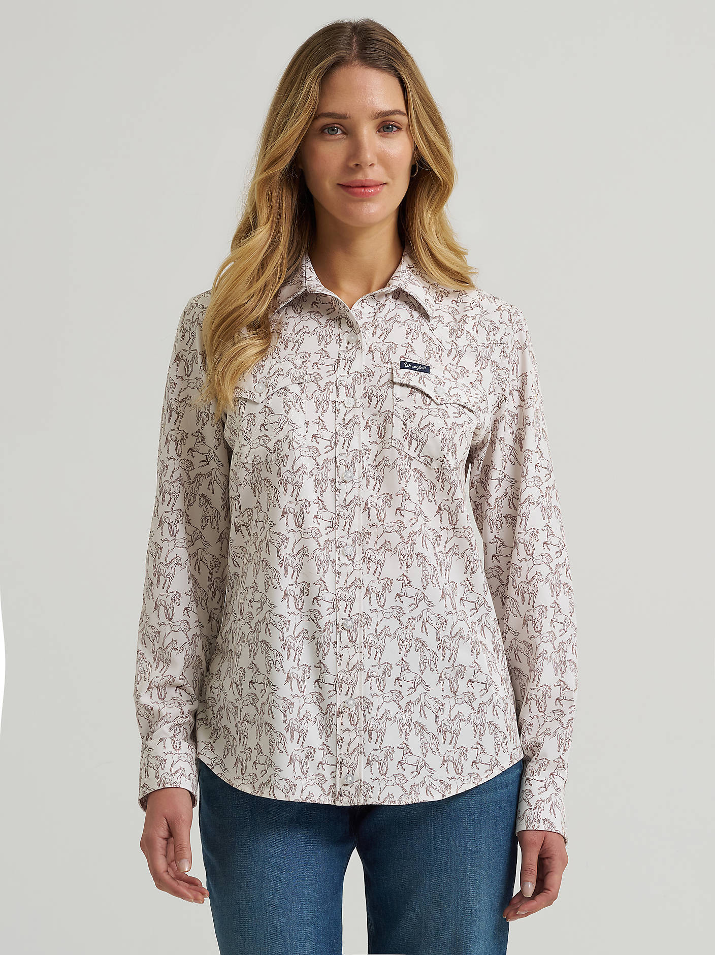 Wrangler Womens Aria Horse Print Shirt
