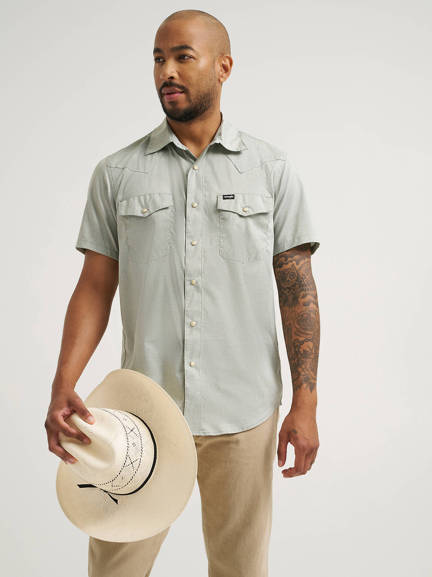 Wrangler Mens Drover Utility Iceberg Shirt