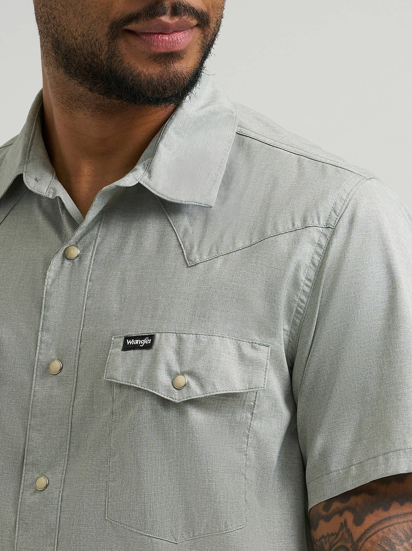 Wrangler Mens Drover Utility Iceberg Shirt