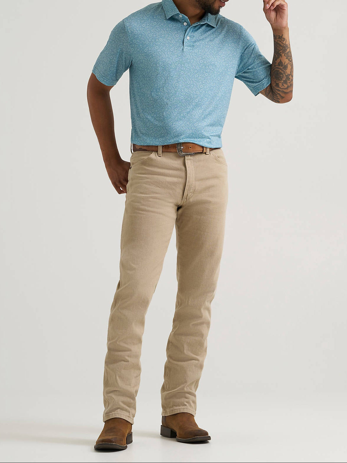 Wrangler Mens All Terrain Gear Performance Polo Shirt summer wstern shirt western golf shirt fee shipping at boltranchstore.com