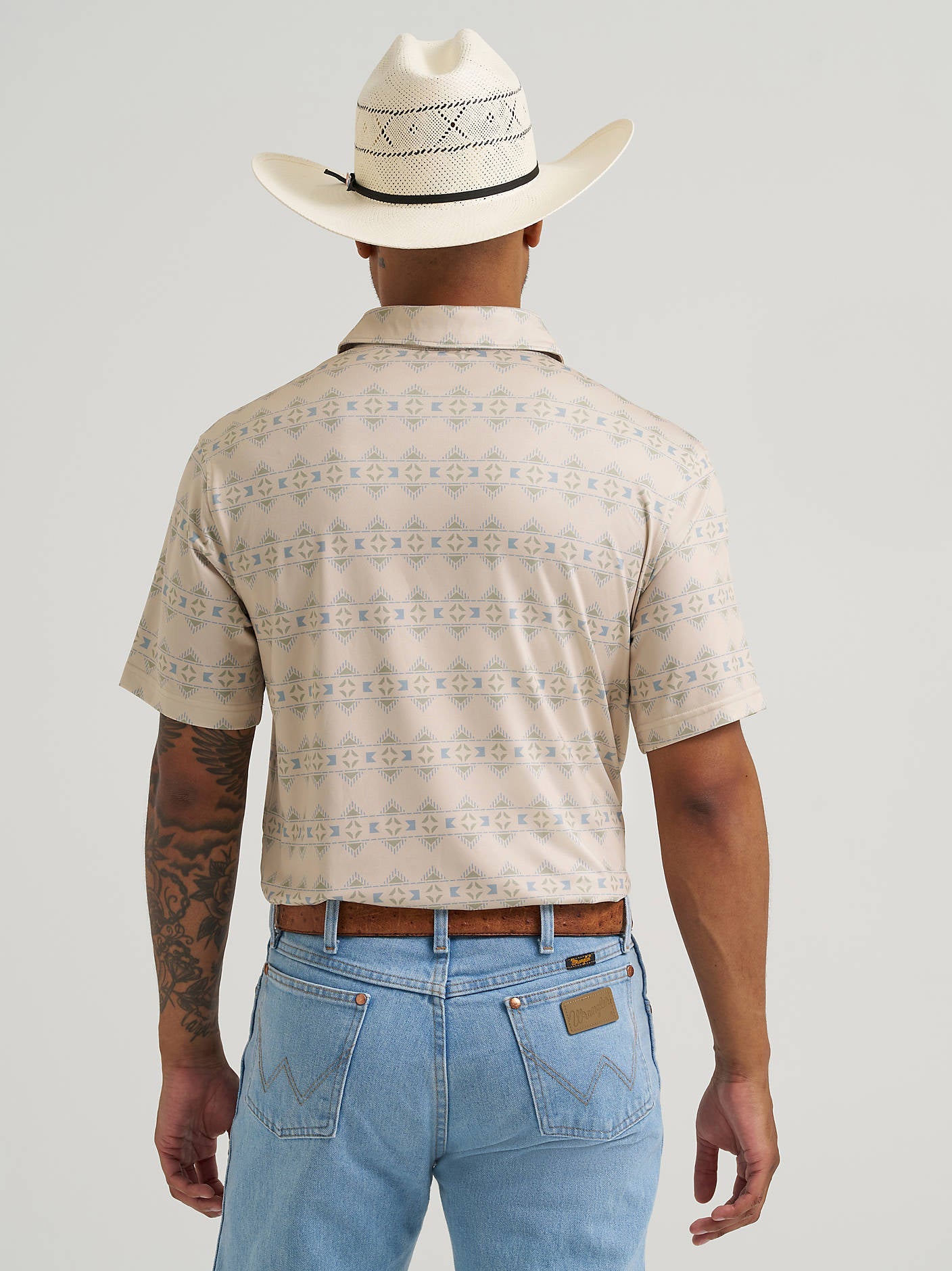 Wrangler Mens Western Perf Polo Checotah Stripe