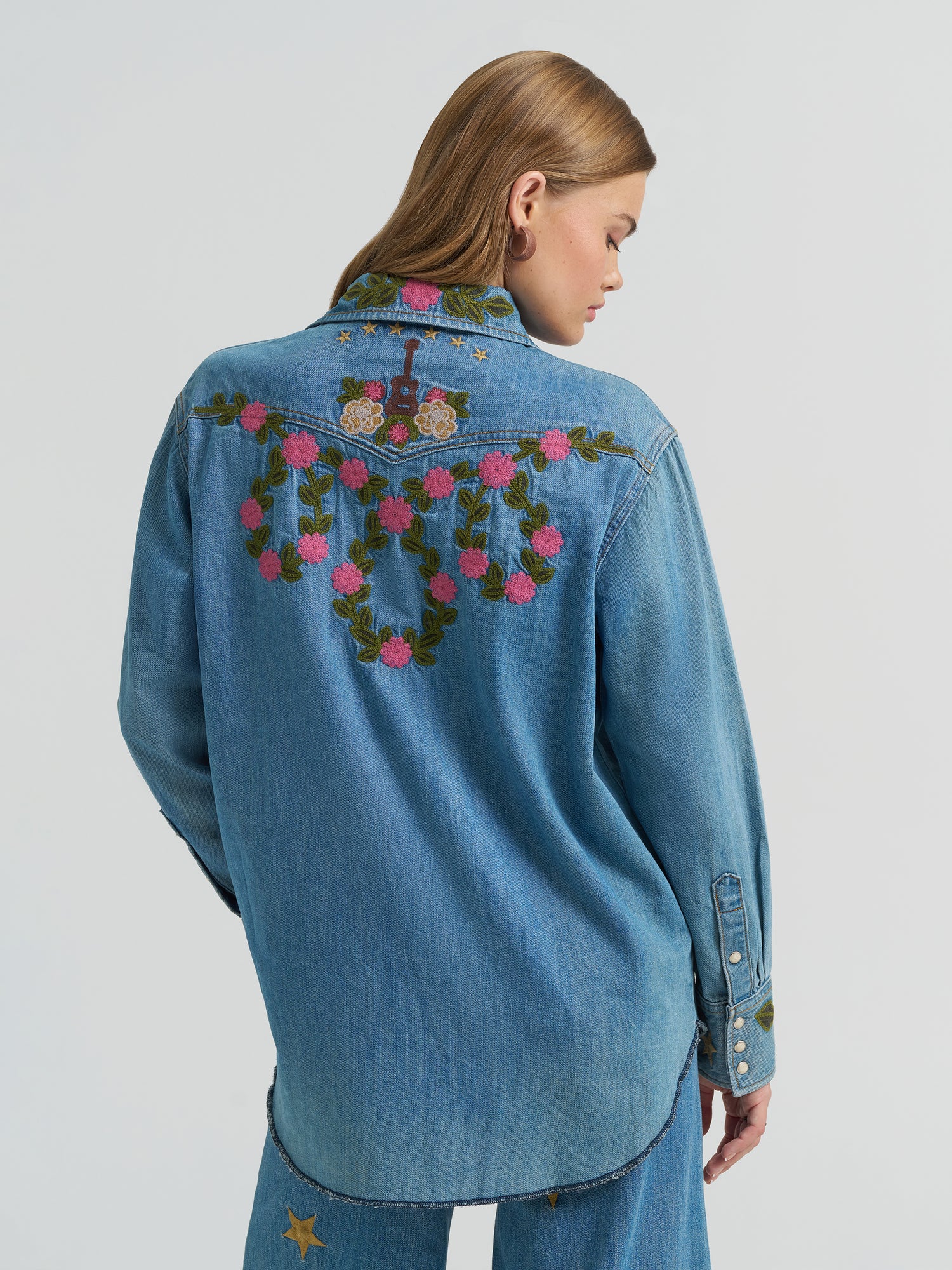 Wrangler X Lainey Emb Denim Shirt