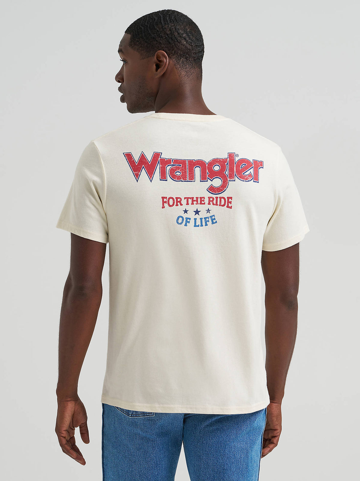 Wrangler Mens For The Ride Tee Shirt buy at boltranchstore.com free shipping Cavalry white western cowboy shirt t summer
