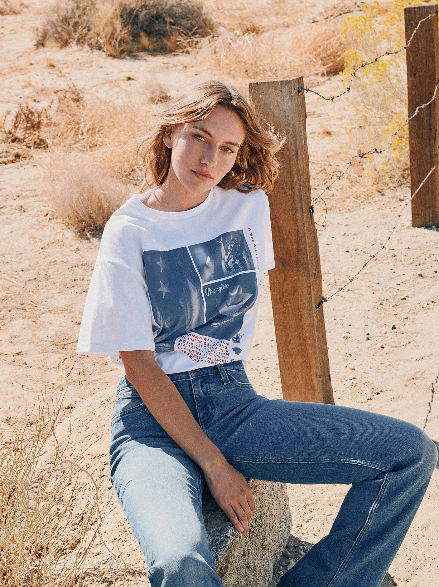 Wrangler Womens Collage Girlfriend Tee