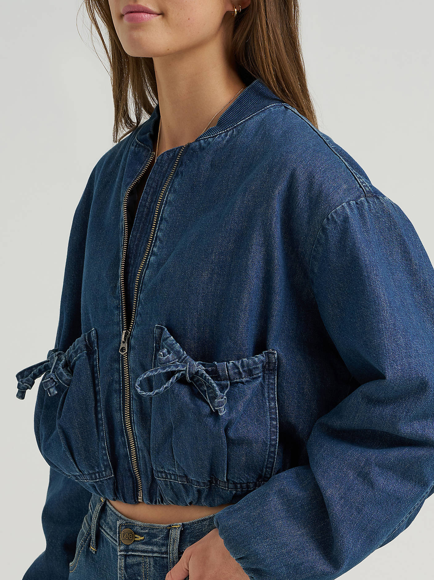 Lee Womens Oversized Denim Bubble Jacket