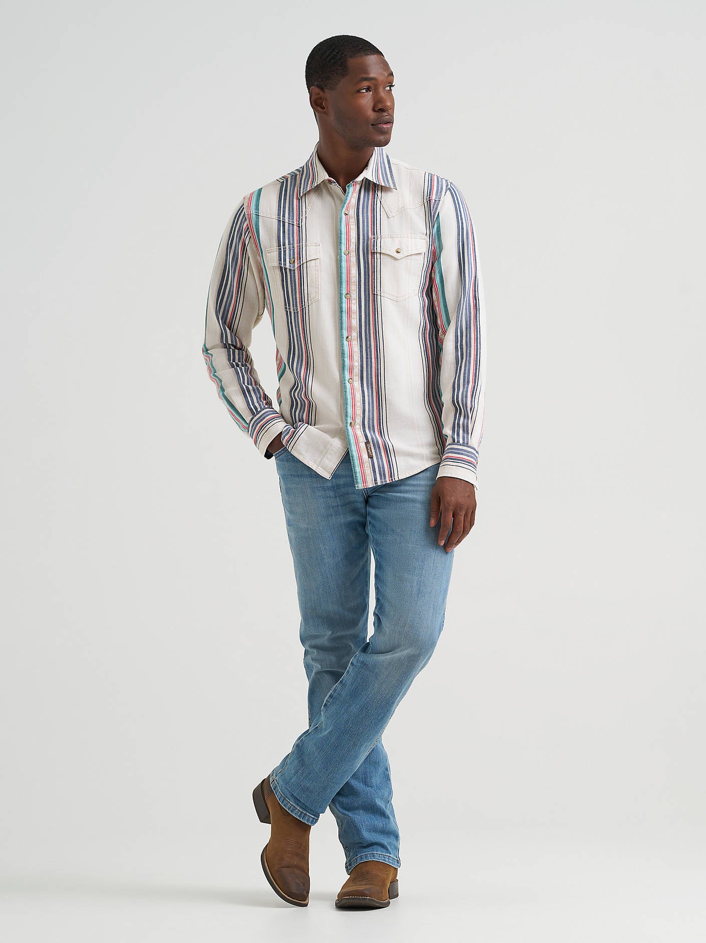 Wrangler Mens Retro Pastel Pop Snap Shirt