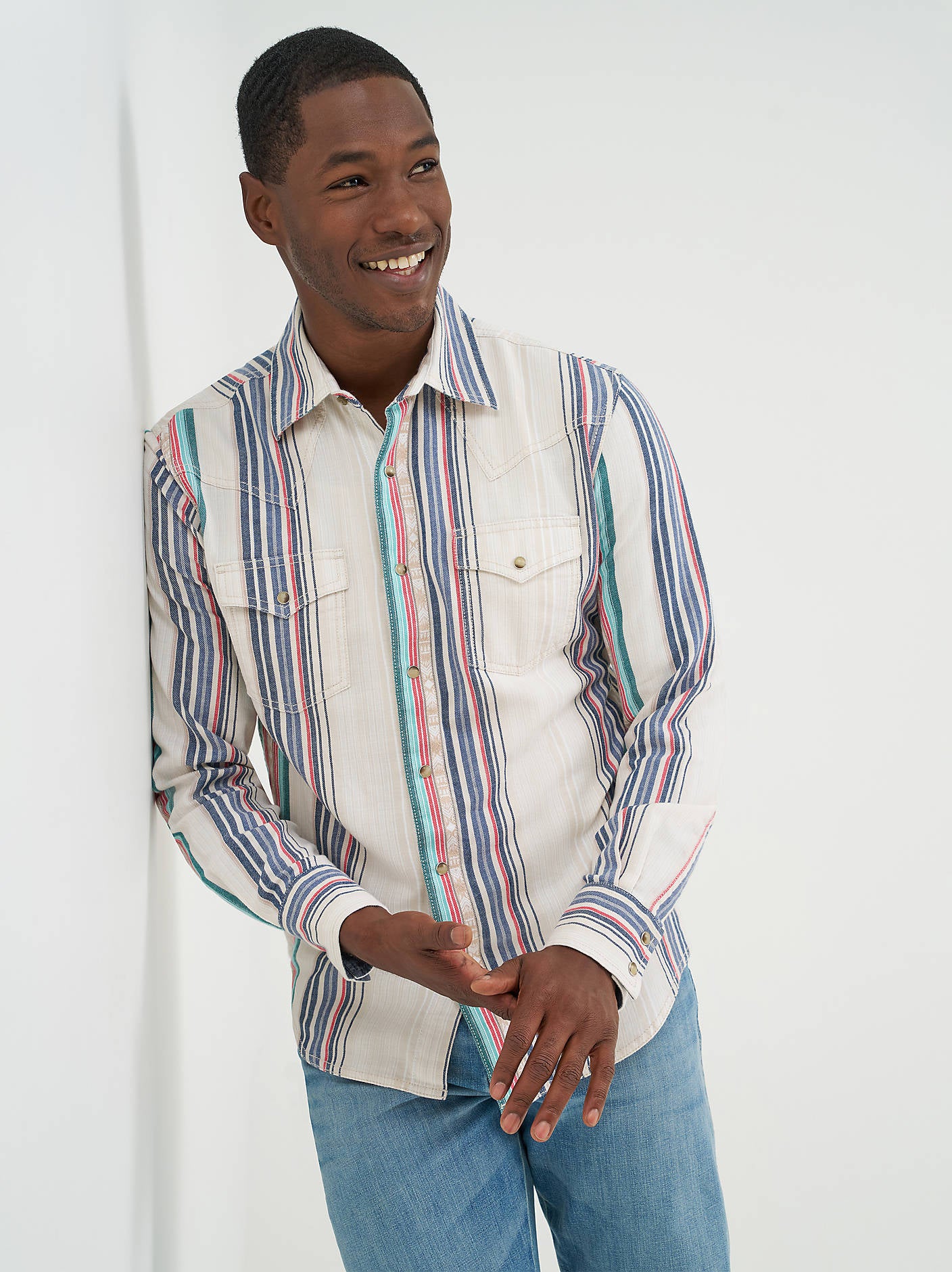 Wrangler Mens Retro Pastel Pop Snap Shirt
