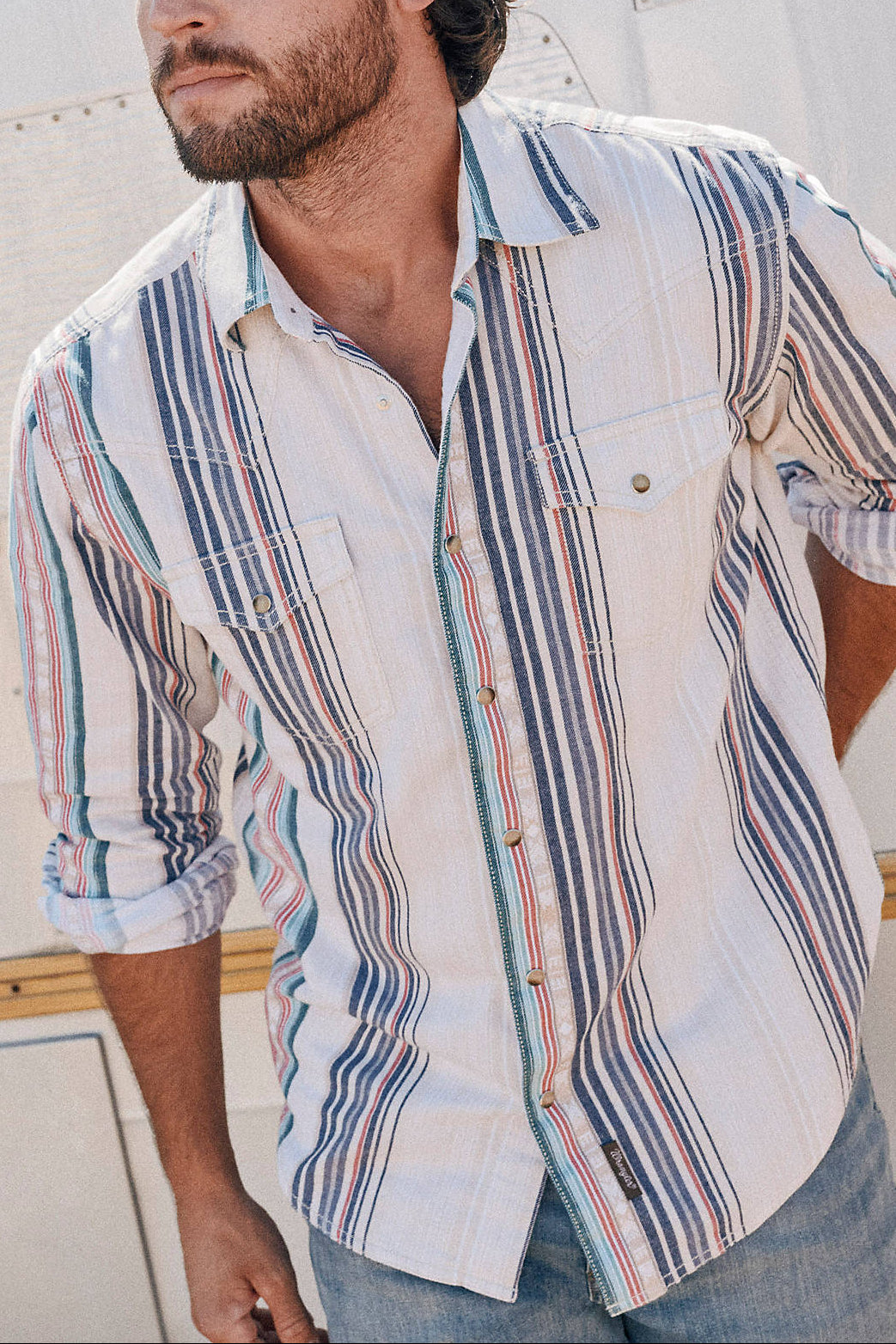 112378795 Wrangler Mens Retro Premium Stripe Western Snap Shirt western shirt concert outfit free shipping at boltranchstore.com