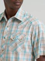 Wrangler Mens Retro Short Sleeve Sawtooth Pocket Western Snap Shirt 112378930 mens western style Boltranchstore.com Free Shipping