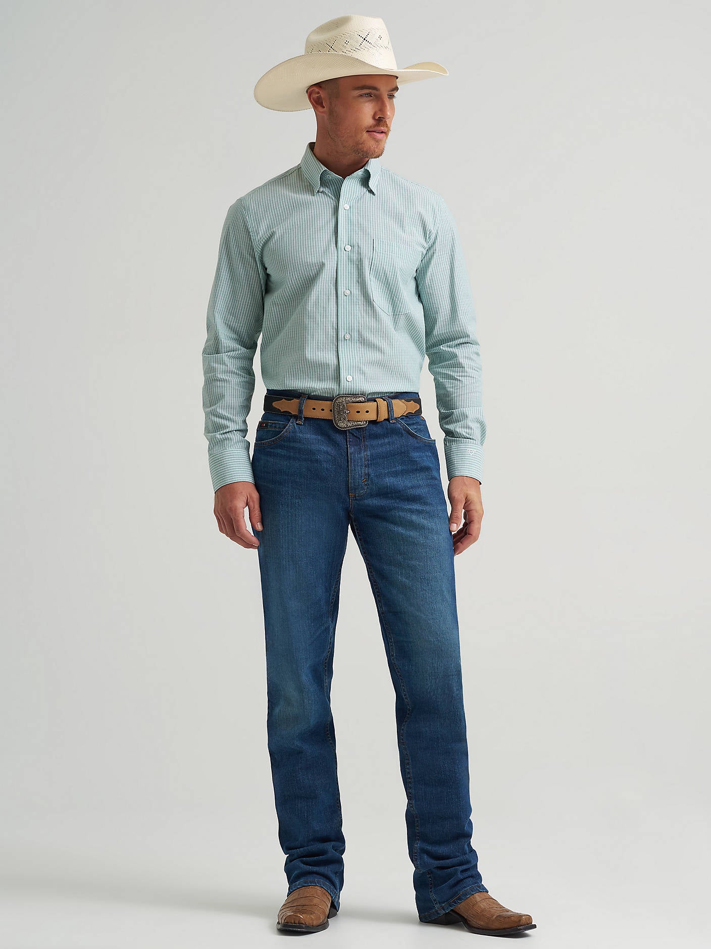 Wrangler Mens Cody Johnson One Pocket Button Down Shirt