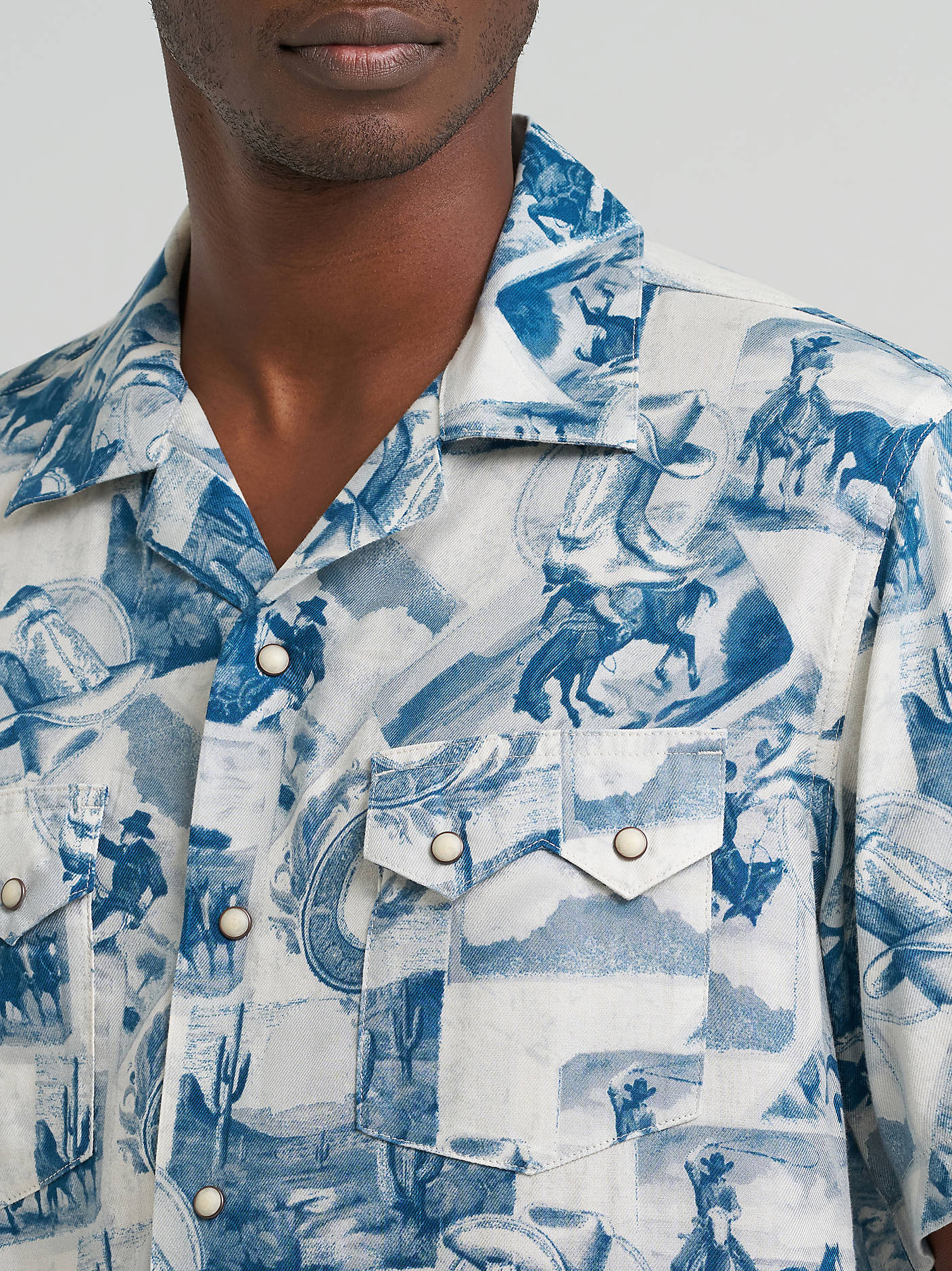 Wrangler Mens Coconut Cowboy Camp Shirt