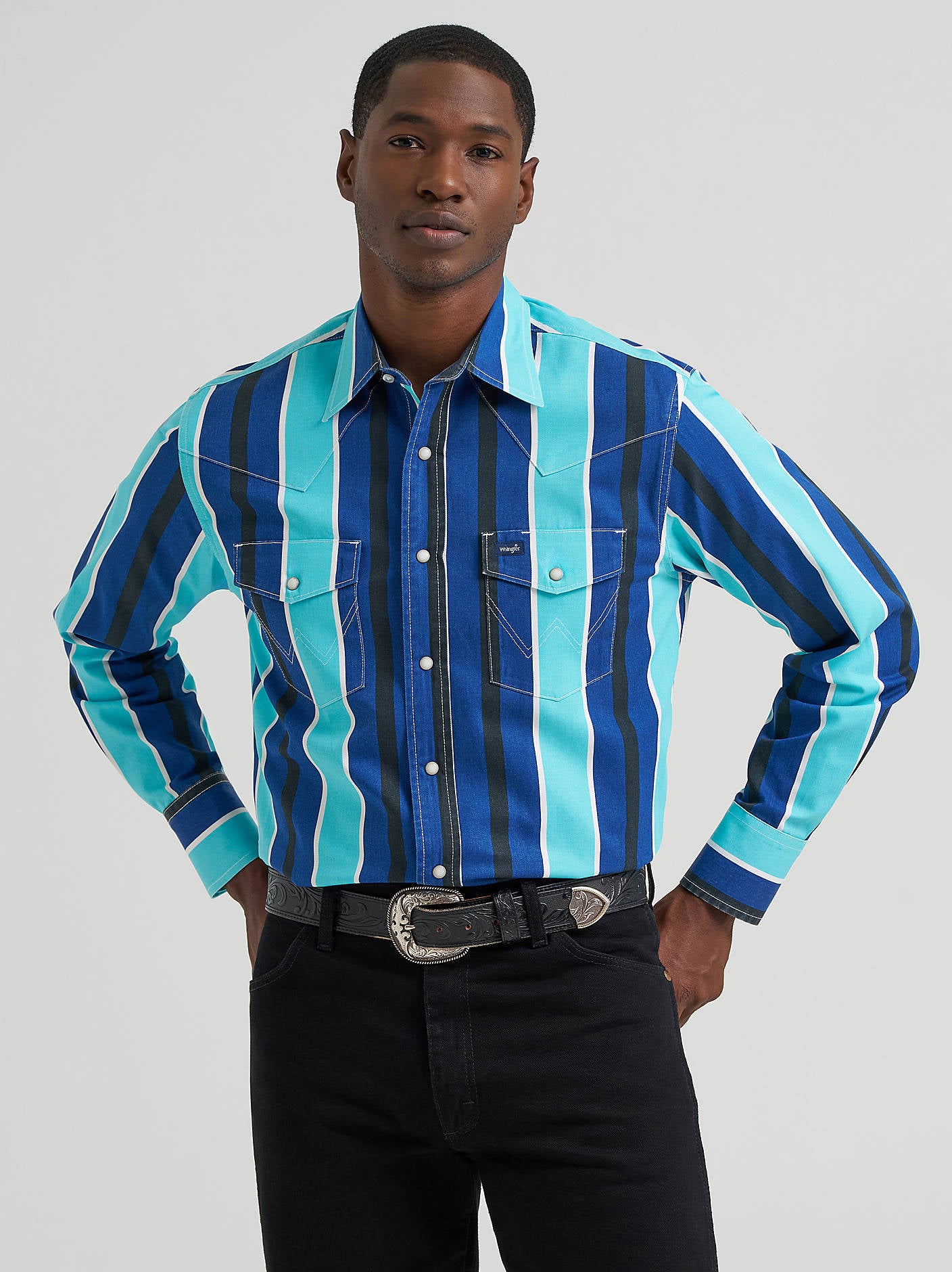 Wrangler Mens Vintage Inspired Brushpopper Western Snap Workshirt