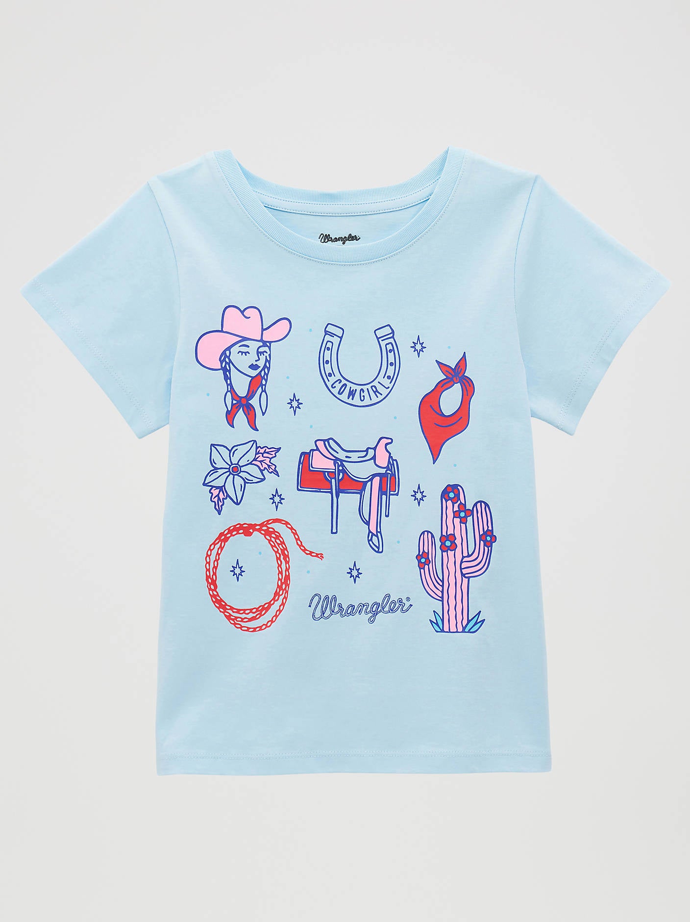 Wrangler Girls Cowgirl Icons Graphic Tee at boltranchstore.com western girls shirt free shipping cowgirl
