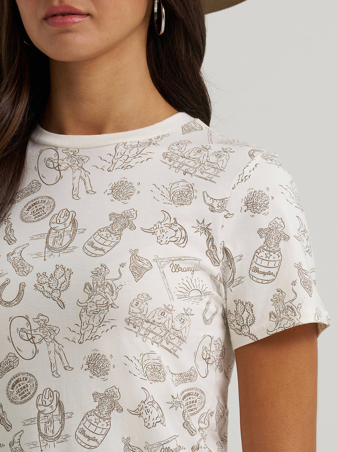 Wrangler Womens All Over Print Slim Tee